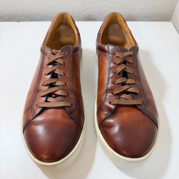 Magnanni Costa Lo Sneaker Cognac Calfskin Leather Size 12 Retails $450 - EUC! - Picture 7 of 16